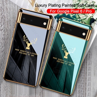 Ốp điện thoại silicon mềm mạ điện họa tiết nai cho google pixel 6 pro google pixel 6 pro
