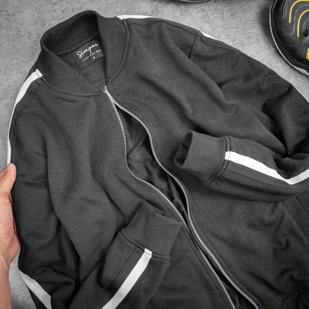 Áo khoác nỉ Nam phối sọc tay - N019 | BigBuy360 - bigbuy360.vn