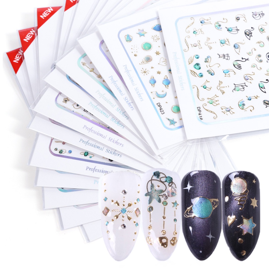 1 Miếng Dán Trang Trí Móng Tay 3D Hình Học / Bông Hoa Chất Lượng Cao CHDP413-424 - 1