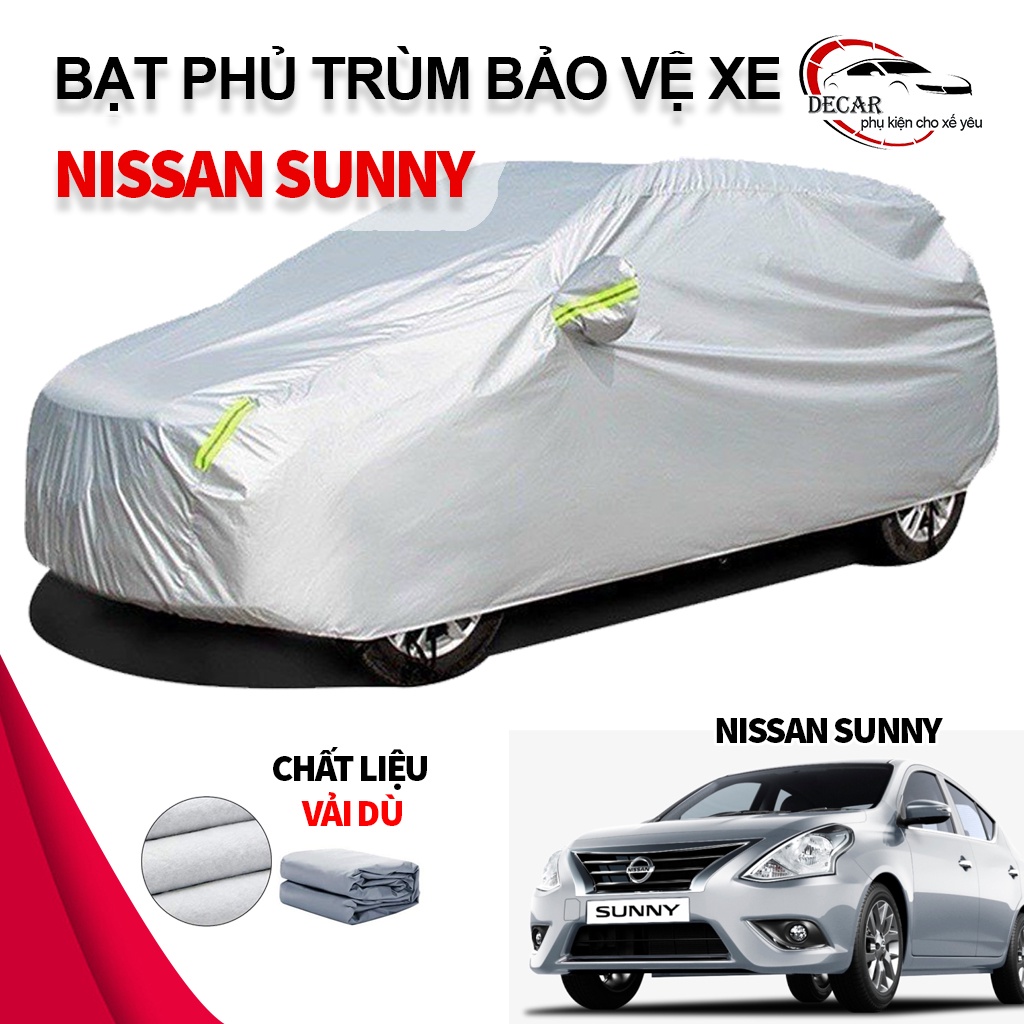 Bạt vải dù oxford bảo vệ xe ô tô, áo trùm oto chống nắng nóng, mưa cho xe Nissan Sunny
