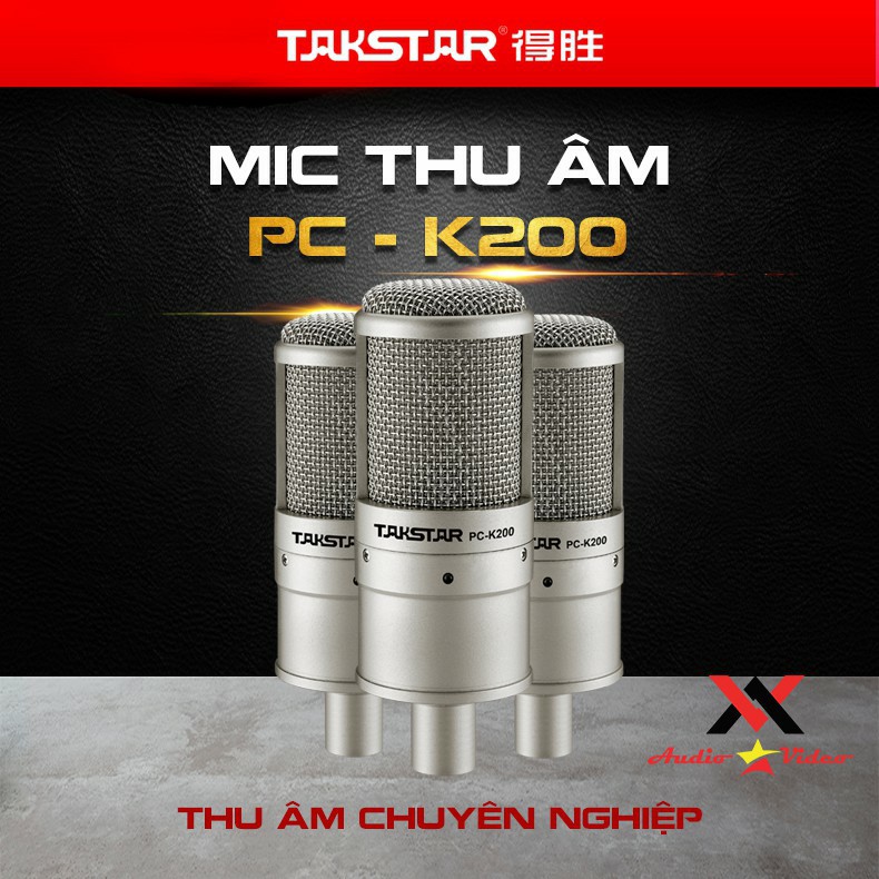 [Sỉ lẻ một giá] Mic thu âm chuyên nghiệp cao cấp Takstar PC-K200 tặng dây XLR-XLR hát karaoke, livestream
