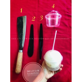 Dao lấy cơm dừa loại 1, dao chặt dừa Cốc đựng dừa nguyên quả