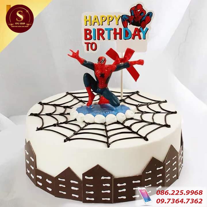 [FREESHIP❤️] Bộ người nhện 7 món , bộ 7 Người Nhện,trang trí bánh sinh nhật, trang trí bánh kem, đồ chơi
