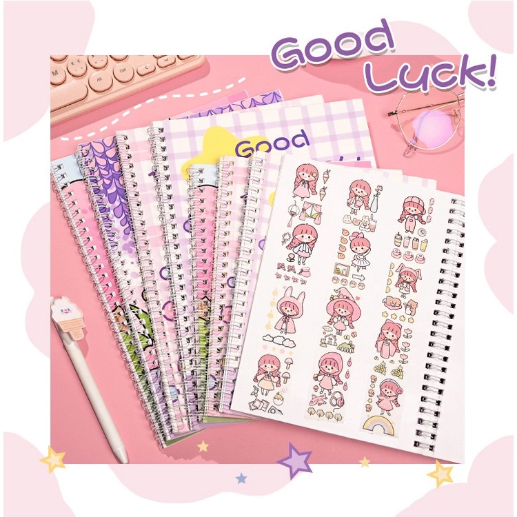 Sổ chiết washi tape lưu trữ sticker hoạt hình cute - 208mm x 148mm A5