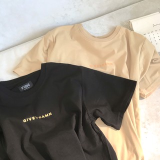 Áo thun tay lỡ in chữ GIVE ADAMN nhiều màu form rộng ulzzang basic - Made by Fiin