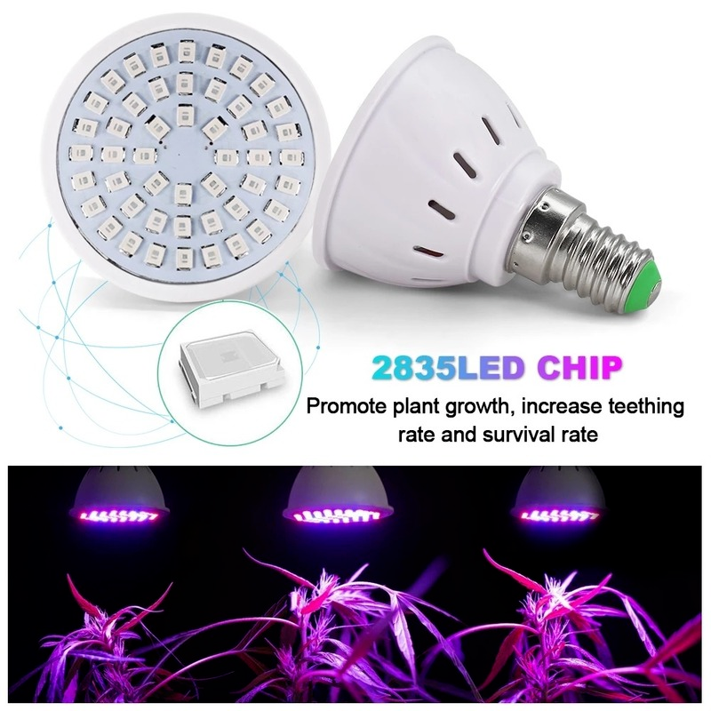 E27 E14 Led Grow Light Bulb/ Full Spectrum Hydroponic Plant Grow Lights/ Indoor Flower Seedlings Grow Tent Lamps