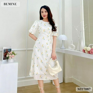 Đầm cổ tròn tay phồng tùng xoè BEMINE MT7087