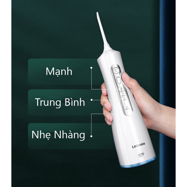 Tăm Nước Cao Cấp Lebooo Bình Chứa 200ml Làm Sạch Kẽ Răng , Xoáy 360 Độ Massage Nướu + Tặng Kèm TĂM CHỈ NHA KHOA