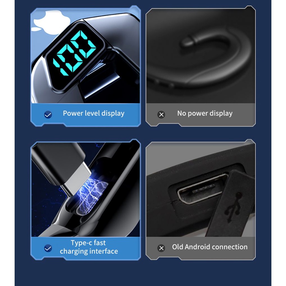 Tai Nghe Tương Thích Bluetooth Loa Rung Màn Hình Kỹ Thuật Số Dẫn Truyền Xương Mẫu Doanh Nghiệp Mới Không Phải Loại Tai Treo Trong Tai Không Làm Tổn Thương Tai Trong Tương Lai