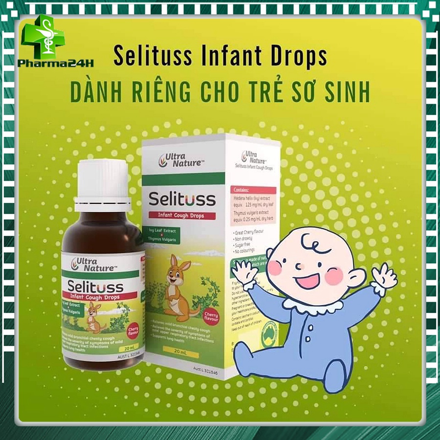 ✅ Chính hãng ✅ Tinh chất giảm ho SELITUSS (Selituss Infant Cough Drops 20ml ) - Giảm ho, long đờm, giảm đau rát họng