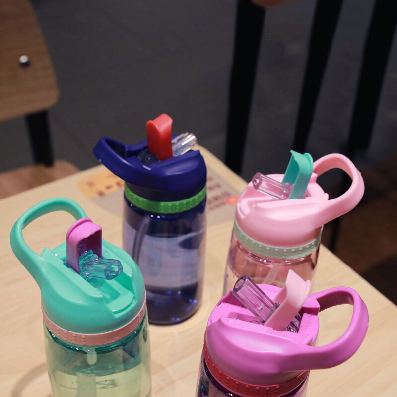 [quà tặng cuộc sống] bình nước đi học cho bé, có ống hút