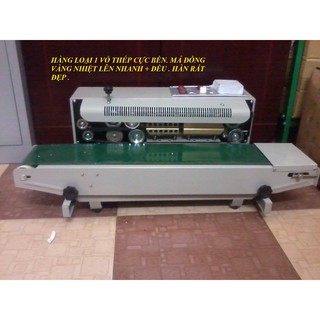 Máy hàn túi liên tục FR-900 có thể điều chỉnh được nhiệt độ và khoảng cách; các loại túi như: PP, PE, Foil