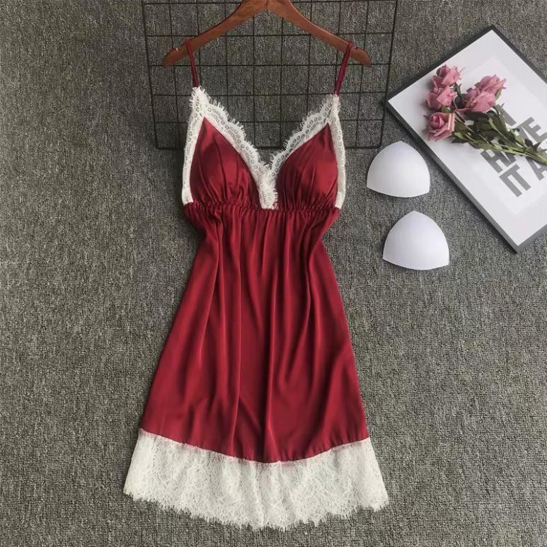 Váy ngủ viền ren hàng Quảng châu