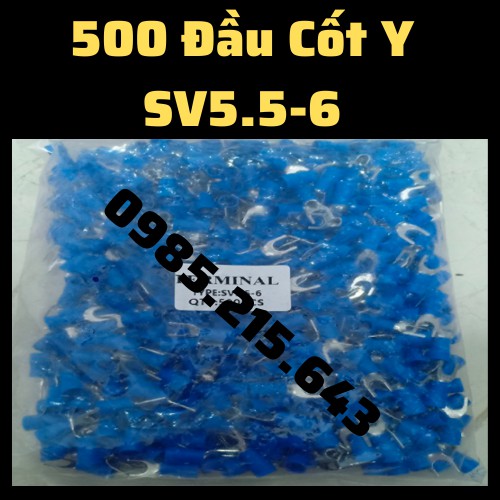 500 Đầu cos chữ Y SV5.5-6, đầu cos dây điện, đầu cos, đầu cos chữ y, cốt càng cua