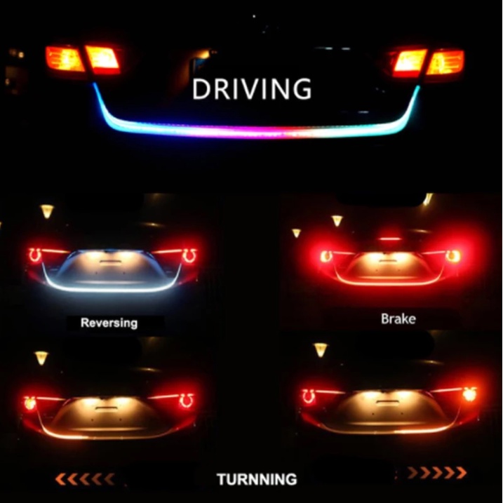 Dây Đèn LED Cảnh Báo 1.2M 1.5M 4- 12V Đa Năng Gắn Đuôi Xe Hơi