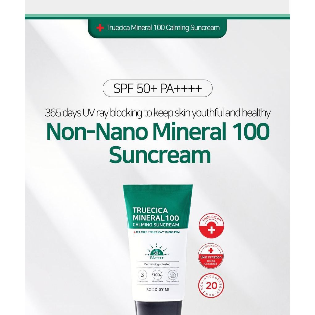 KEM CHỐNG NẮNG SOME BY MI TRUECICA MINERAL 100 CALMING SUNCREAM 50ml [Mĩ Phẩm Gía Sỉ 89]