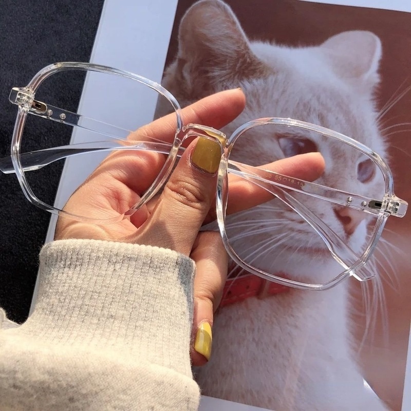 Mắt Kính Gọng Trong Suốt Chống Ánh Sáng Xanh Phong Cách Hàn Quốc