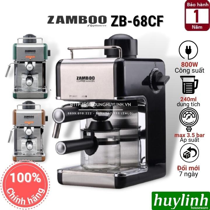 [Mã ELHAMS5 giảm 6% đơn 300K] Máy pha cà phê gia đình Zamboo ZB-68CF - 800W