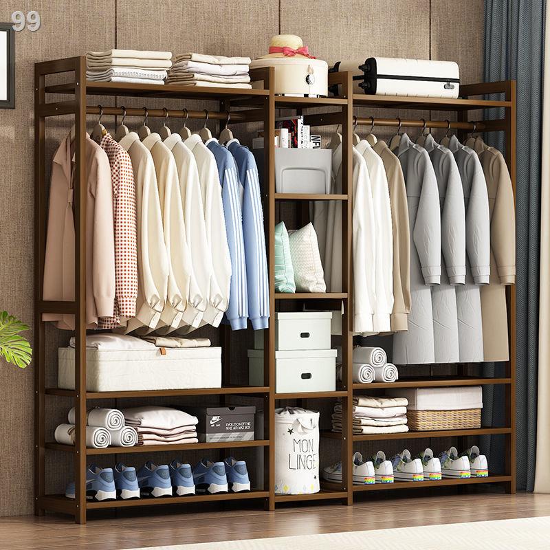 【thanh lý kho】Giá treo áo sàn móc gỗ rắn đơn giản lưới màu đỏ túi đựng quần phòng ngủ hộ gia đình