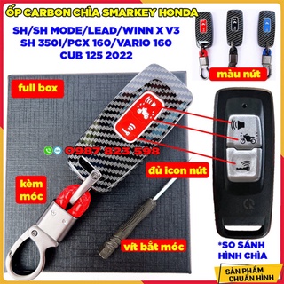 Ốp chìa khóa carbon smartkey winner x 2022- 2024, ab 2024 lead 2022-2024, vision 2021- 2024, sh 2021 - 2024