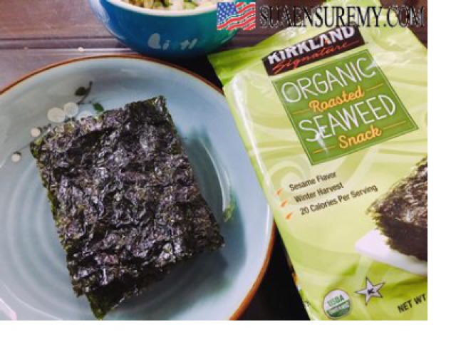 Rong Biển Sấy Khô Ăn Liền Kirkland Organic Roasted Seaweed 17g