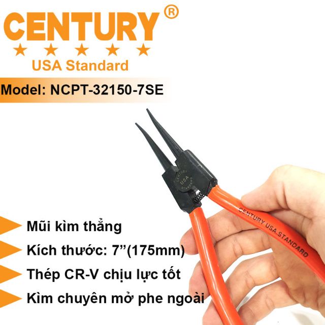 Kìm Mở Phe 7" (175mm) Ra Thẳng Century - NCPT-32150-7SE