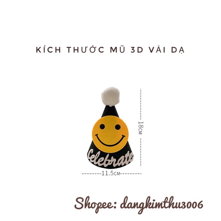 [Hot Trend]Mũ Chóp 3D Vải Dạ Siêu Dễ Thương Phong Cách Hàn Quốc
