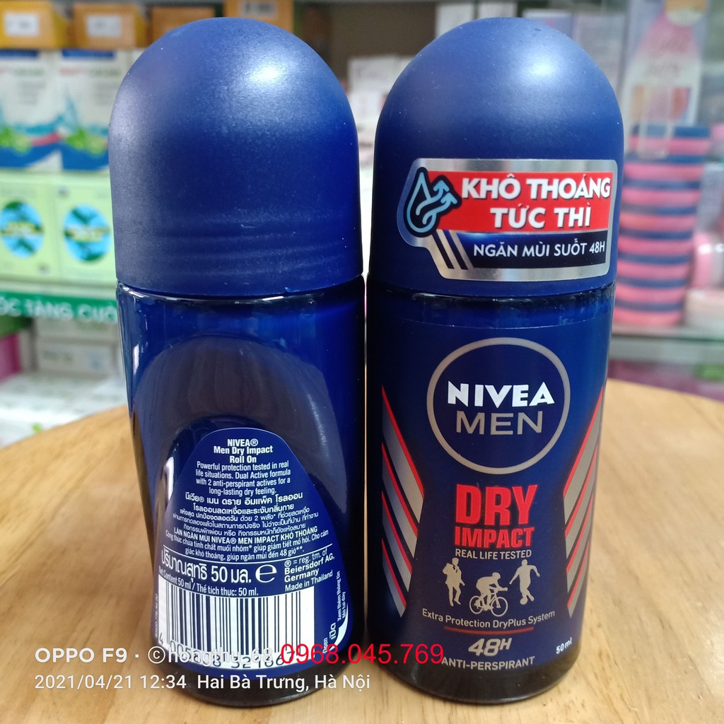 Lăn ngăn mùi NIVEA MEN DRY IMPACT khô thoáng