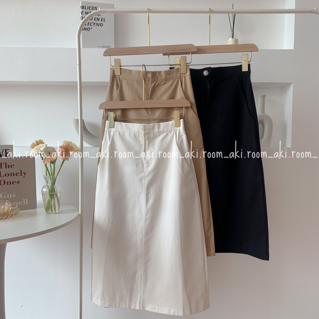 [Mã WAMT10K giảm 10K đơn 0K] Chân váy thô dài dáng A xẻ sau cạp cúc lưng chun | BigBuy360 - bigbuy360.vn