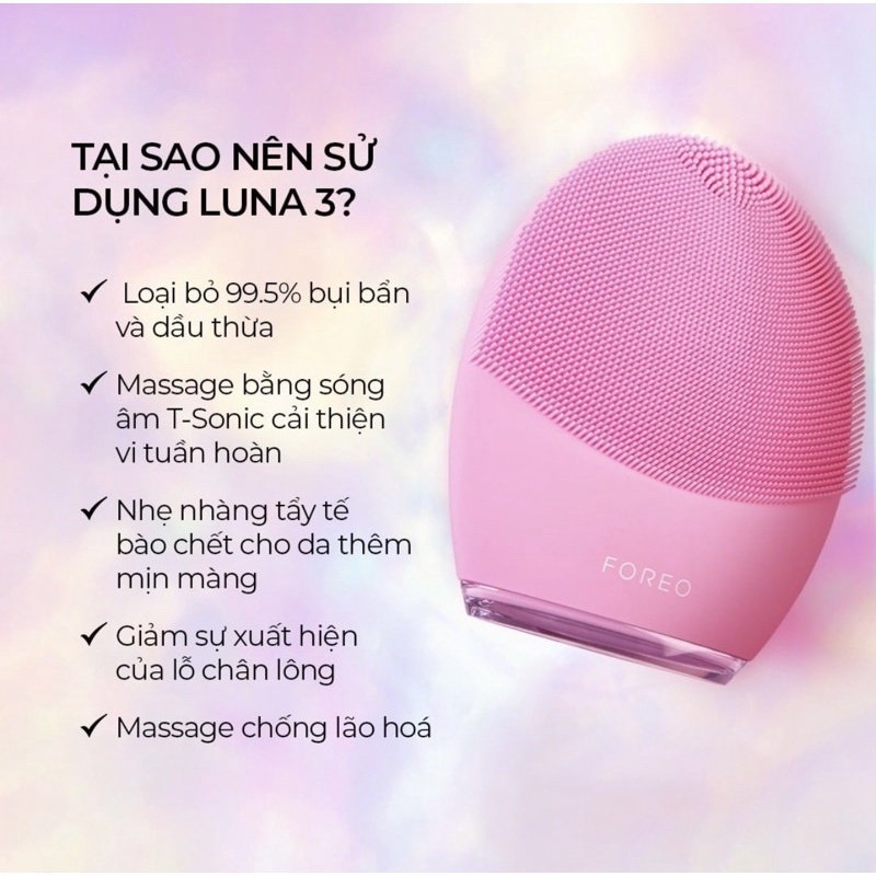 Máy rửa mặt FOREO LUNA 3 chính hãng - Đủ bill