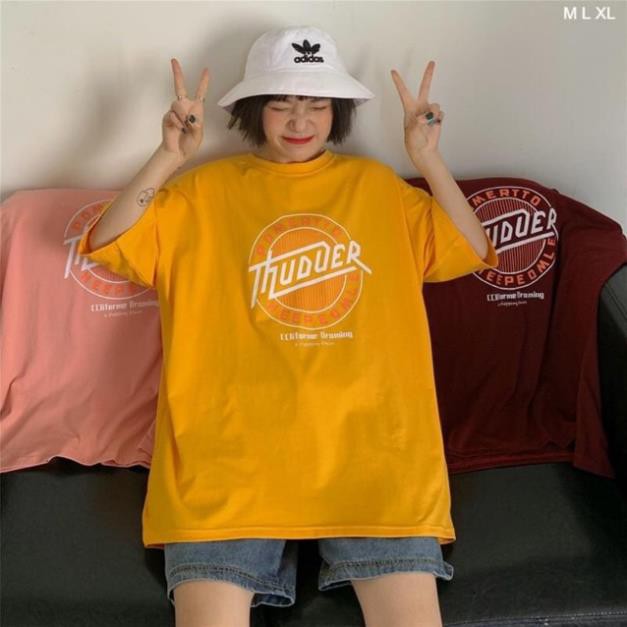 Áo Thun Tay Lỡ 💖 Form Rộng Unisex Nam Nữ 💖 Phong Cách Ulzzang Hàn Quốc THUNDER ྇