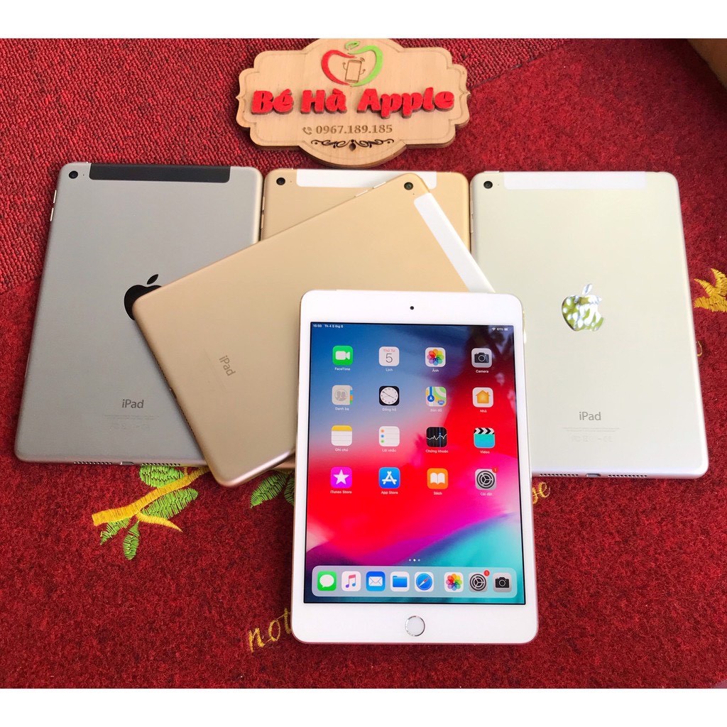 Máy Tính Bảng iPad Mini 4 - 64Gb/32Gb/16Gb (4G + Wifi) Quốc tế - Zin Đẹp Như Mới - Ram 2Gb /Chip A8 2X /Màn đẹp Siêu nhe