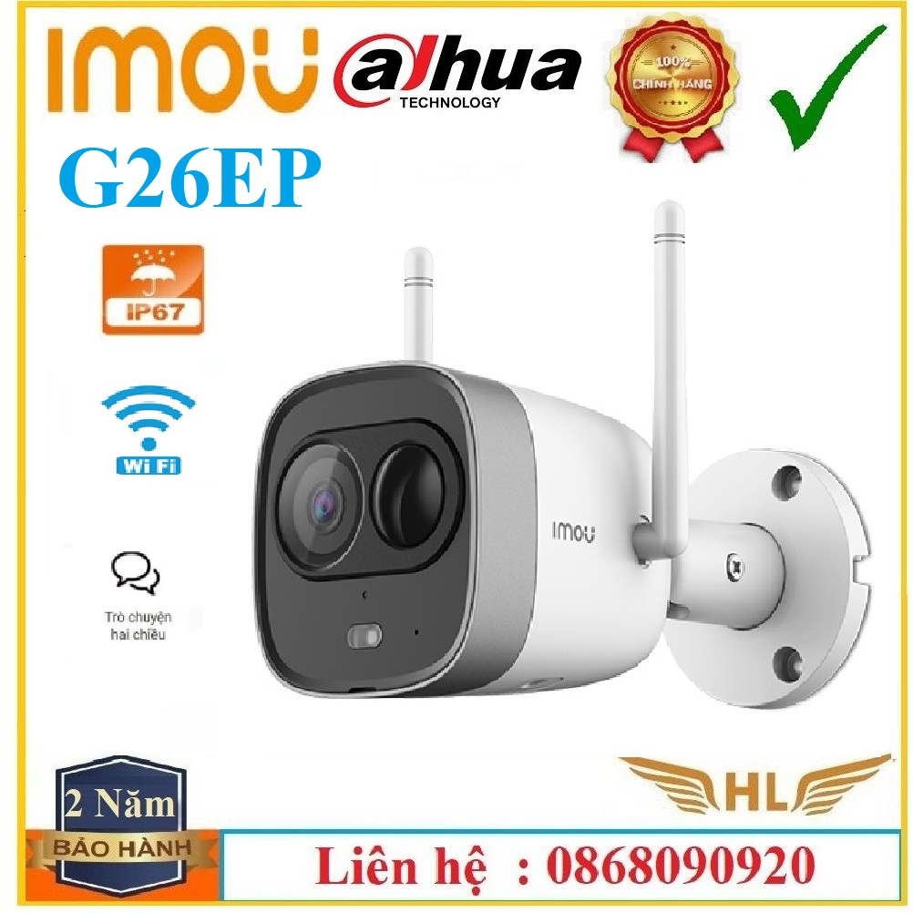 Camera Wifi Không Dây Ngoài Trời Imou G26EP Full HĐ 1080P Đàm Thoại 2 Chiều - Hàng Chính Hãng