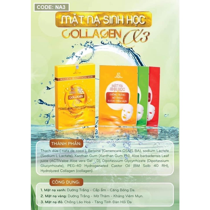 Mặt Nạ Sinh Học Collagen X3  Đông Anh Chính Hãng