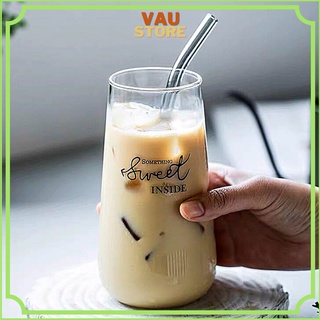 Ly thủy tinh đẹp SWEET 400ml-500ml sang chảnh chịu nhiệt cốc thủy tinh decor trong suốt ly uống nước ly uống cafe