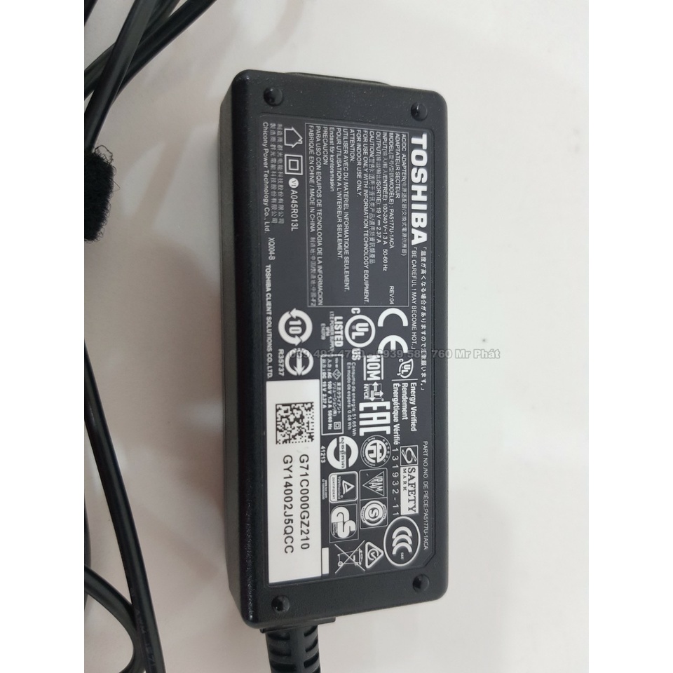 Sạc zin laptop Toshiba hàng bốc máy