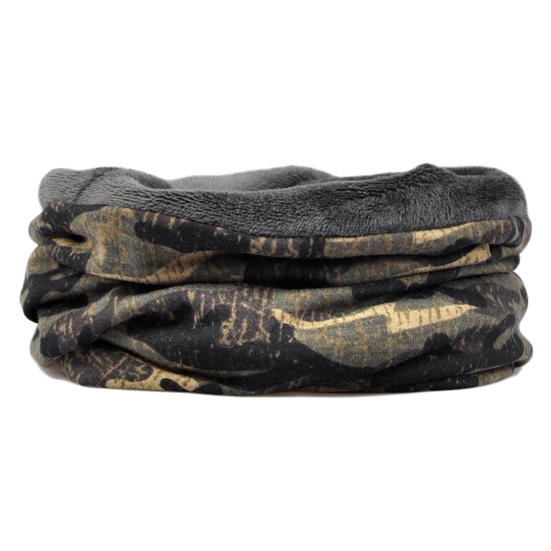 Mũ Trùm Đầu Kiêm Khăn Choàng Cổ 2 Trong 1 Họa Tiết Rằn Ri Giữ Ấm Tai Thời Trang Unisex