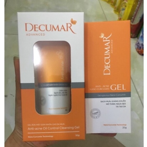 Combo Decumar Advanced gồm 1 Gel Ngừa Mụn, 01 Gel Rửa Mặt DECUMAR Giành Cho Da Mụn