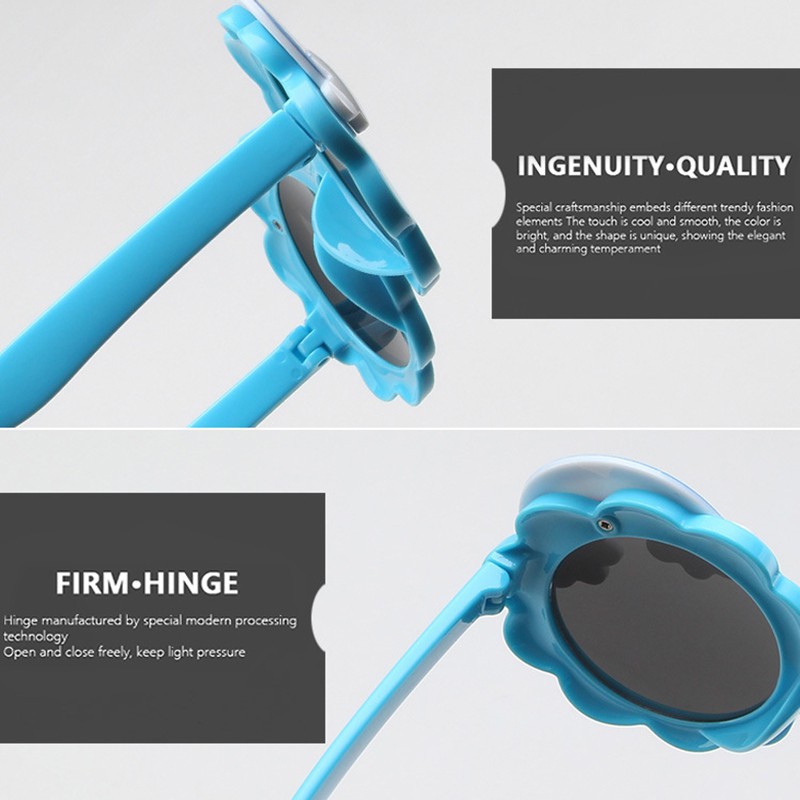 Kính mát gọng tròn họa tiết cầu vồng phong cách Hàn Quốc cho bé