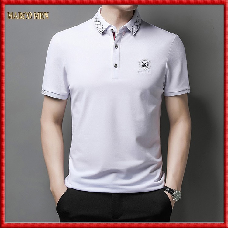 Áo thun nam Polo phối kẻ vải cá sấu thun lạnh CAO CẤP PL001 | BigBuy360 - bigbuy360.vn