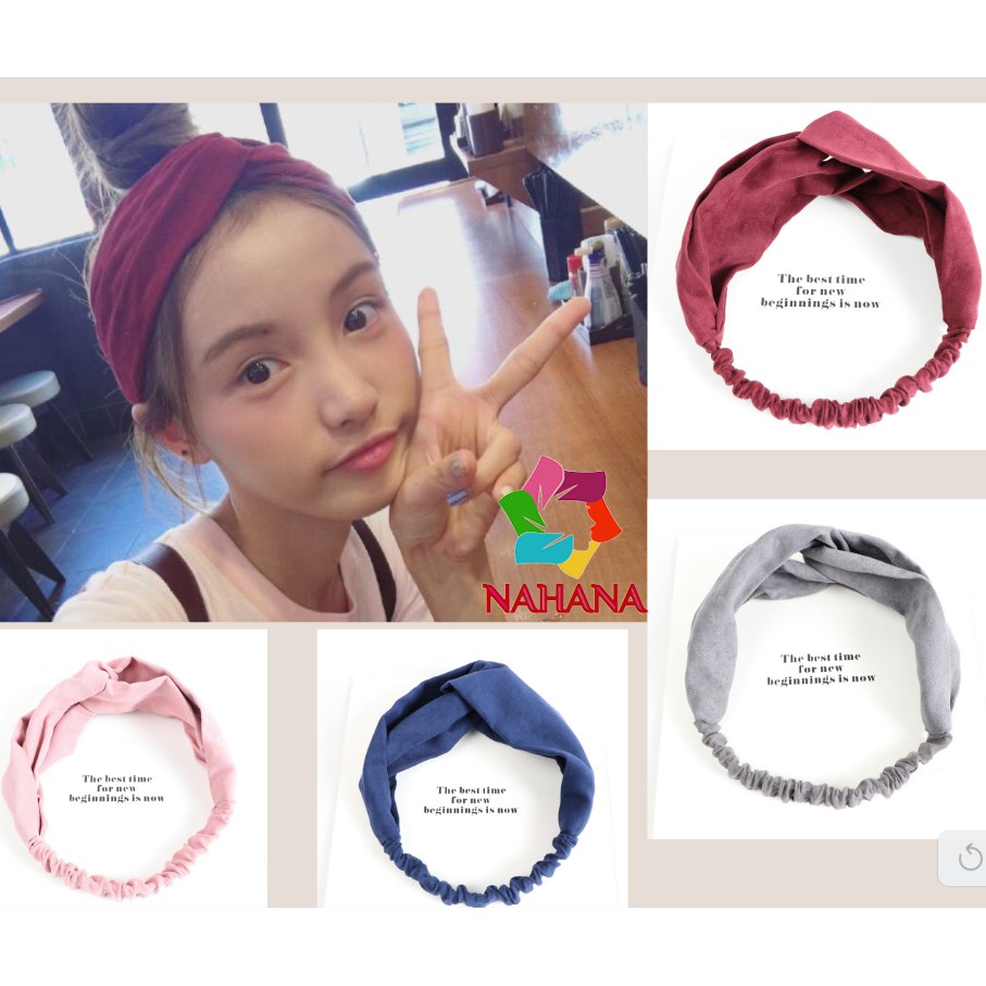 TL Phụ kiện băng đô turban nữ vải nhung thời trang hàn quốc dễ thương