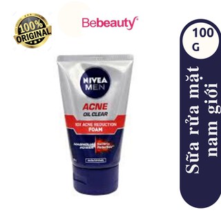 Sữa rửa mặt Nivea men acne oil clear giúp giảm mụn 100g - 0514140