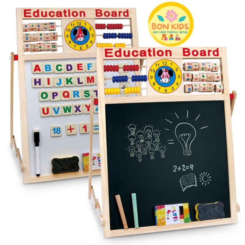 Bảng học chữ 2 mặt có bộ số và chữ cái gắn nam châm Education Broad - Đồ chơi giáo dục cho bé