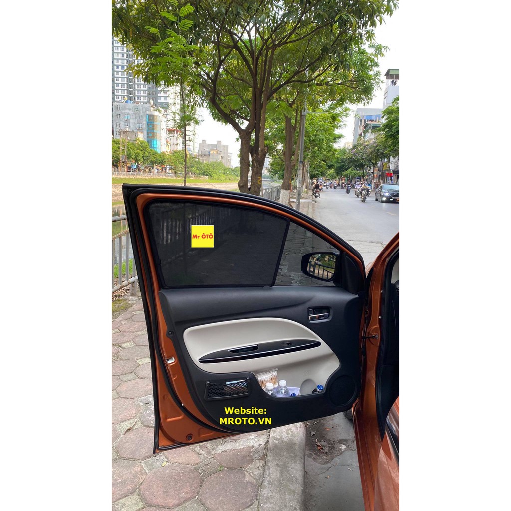 Rèm che nắng Nam châm Thiết kế theo xe Mirage 2017-2019 Chuẩn from không hỏng Roang cao su Siêu mát xe.Lắp đặt nhanh gọn