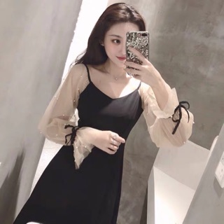 Váy tay voan đính ngọc