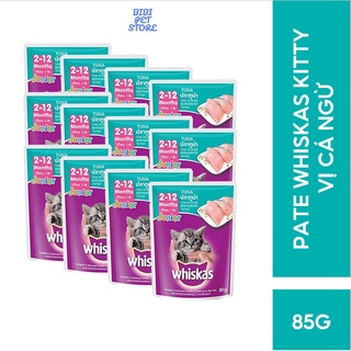 Pate Whiskas Chính Hãng Cho Mèo Con (Kitty) Vị Cá Ngừ Túi 85g - bibipetstore