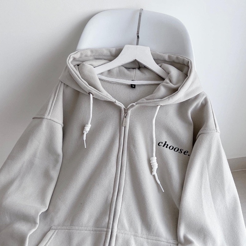 [ sẵn ] Áo Khoác Nỉ Form Rộng CHOOSE 2 màu [ nam nữ mặc ]