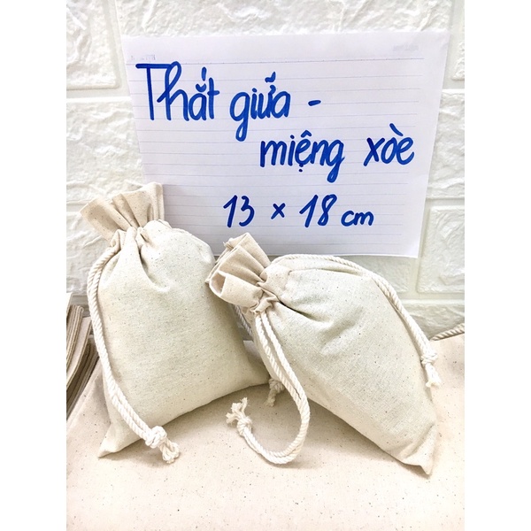 [TG mộc 13x18] Sỉ Set 10 TÚI VẢI dây rút giữa 13X18 CM