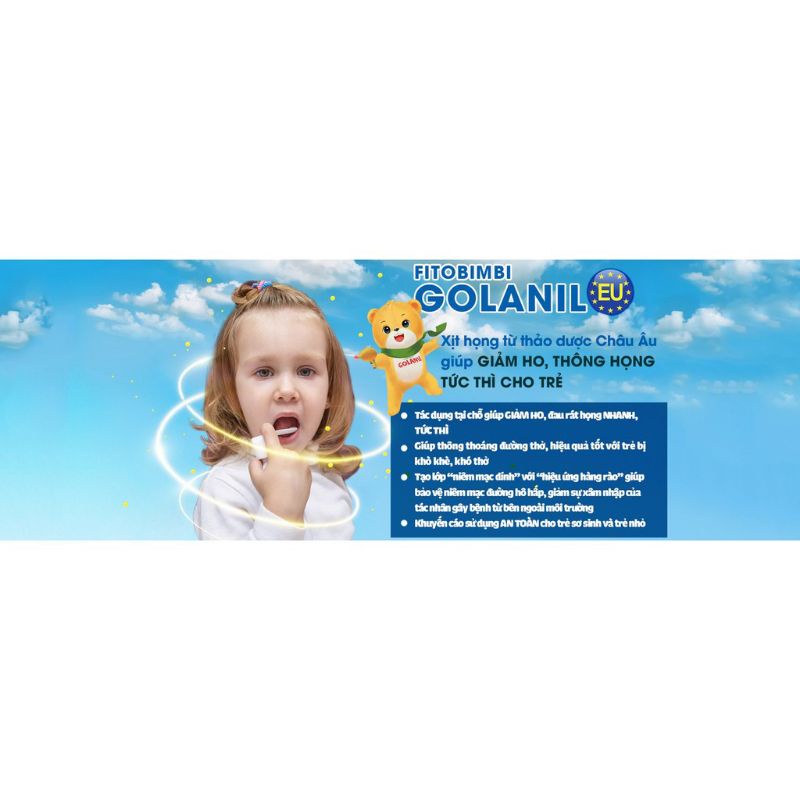 Golanil Junior Spray Orale - Giúp giảm ho giảm đau rát họng, khản giọng thông họng tức thì cho bé (Lọ 30ml)