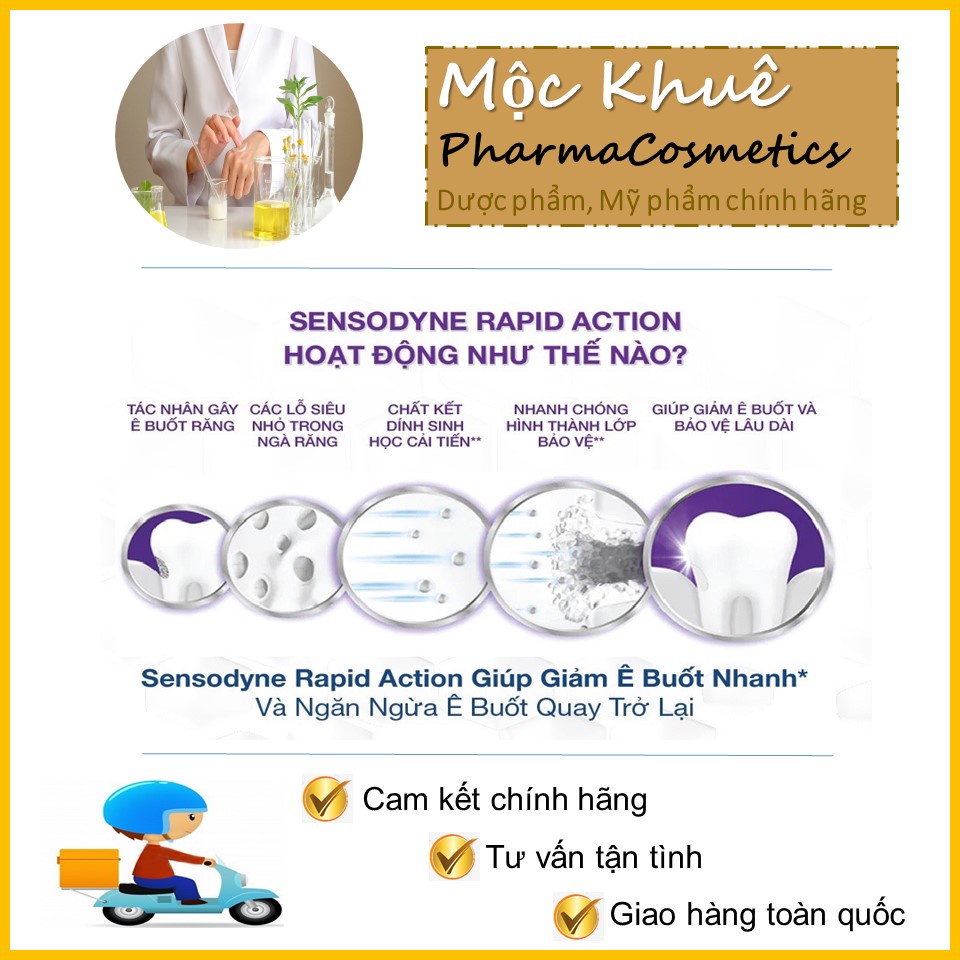 Sensodyne chống ê buốt Repair Protect Deep Repair và Rapid action kem đánh răng Sensodyne răng nhạy cảm 100g sx Thái Lan